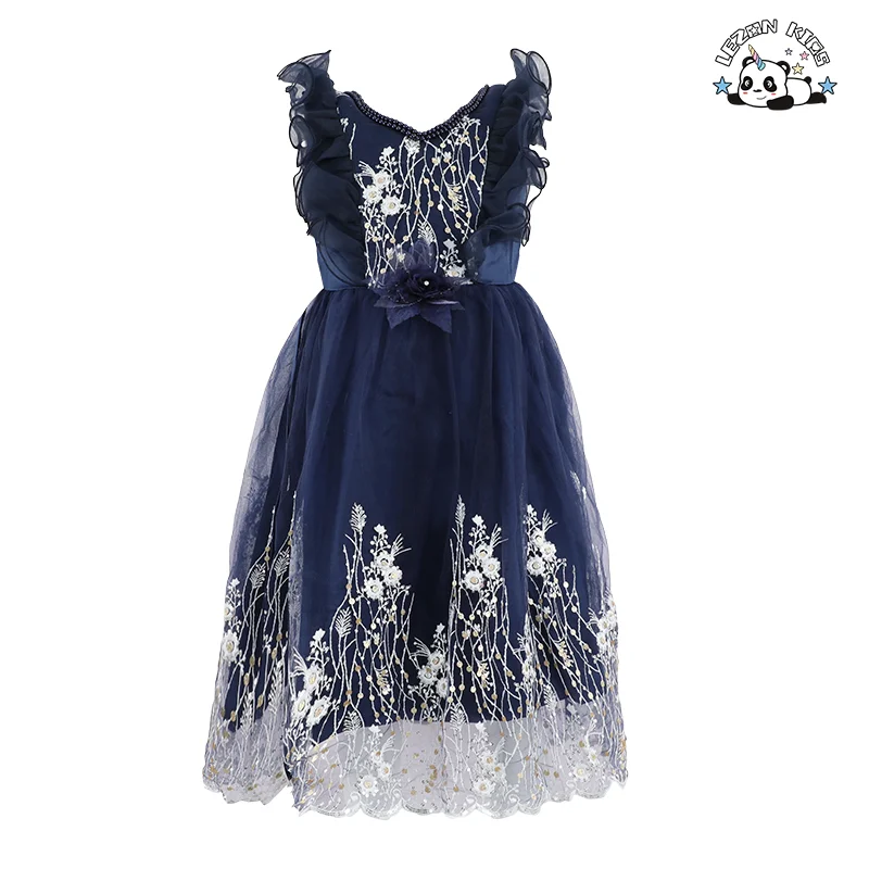 LEZONKIDS - Kids Tulle Party Princess Dress up Summer One Year Baby Girl Dresses for 1St Birthday